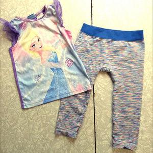 *Disney Frozen Elsa Girl's 4-5 PJ Top w Leggings